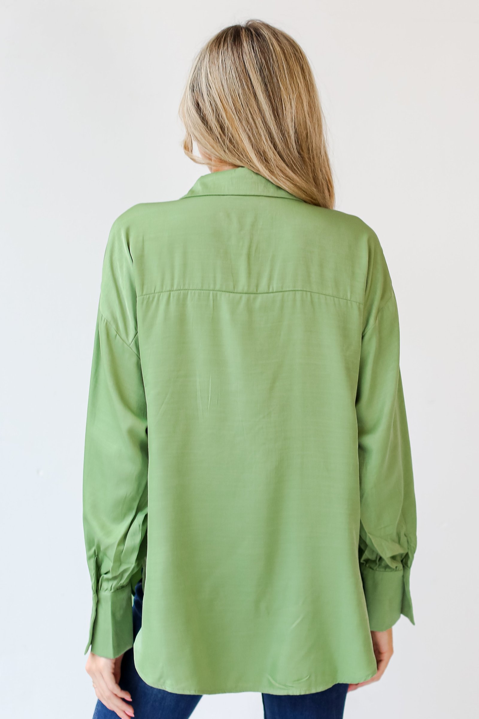 Elevated Adoration Satin Button-Up Blouse