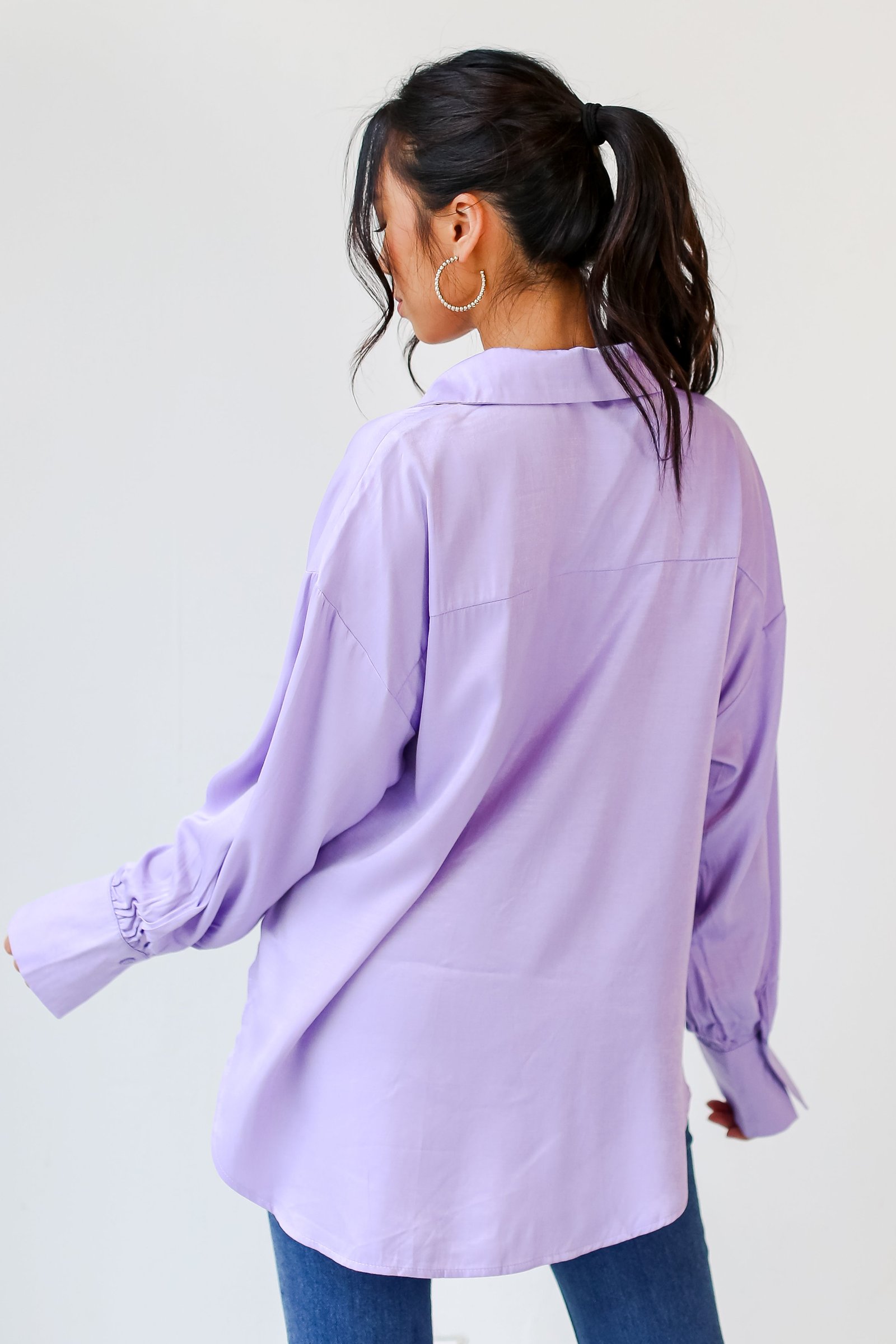 Elevated Adoration Satin Button-Up Blouse