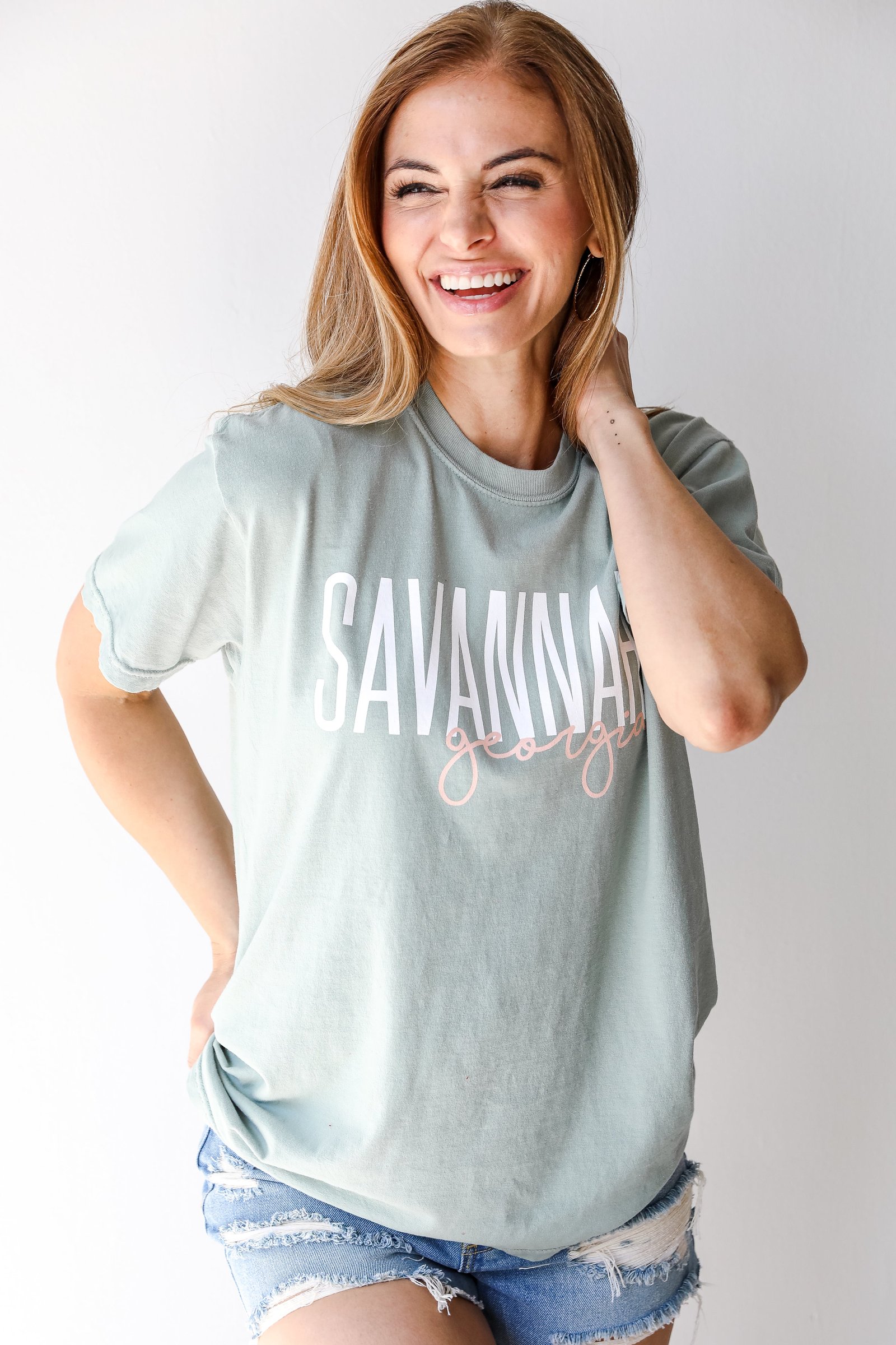 Sage Savannah Georgia Script Tee