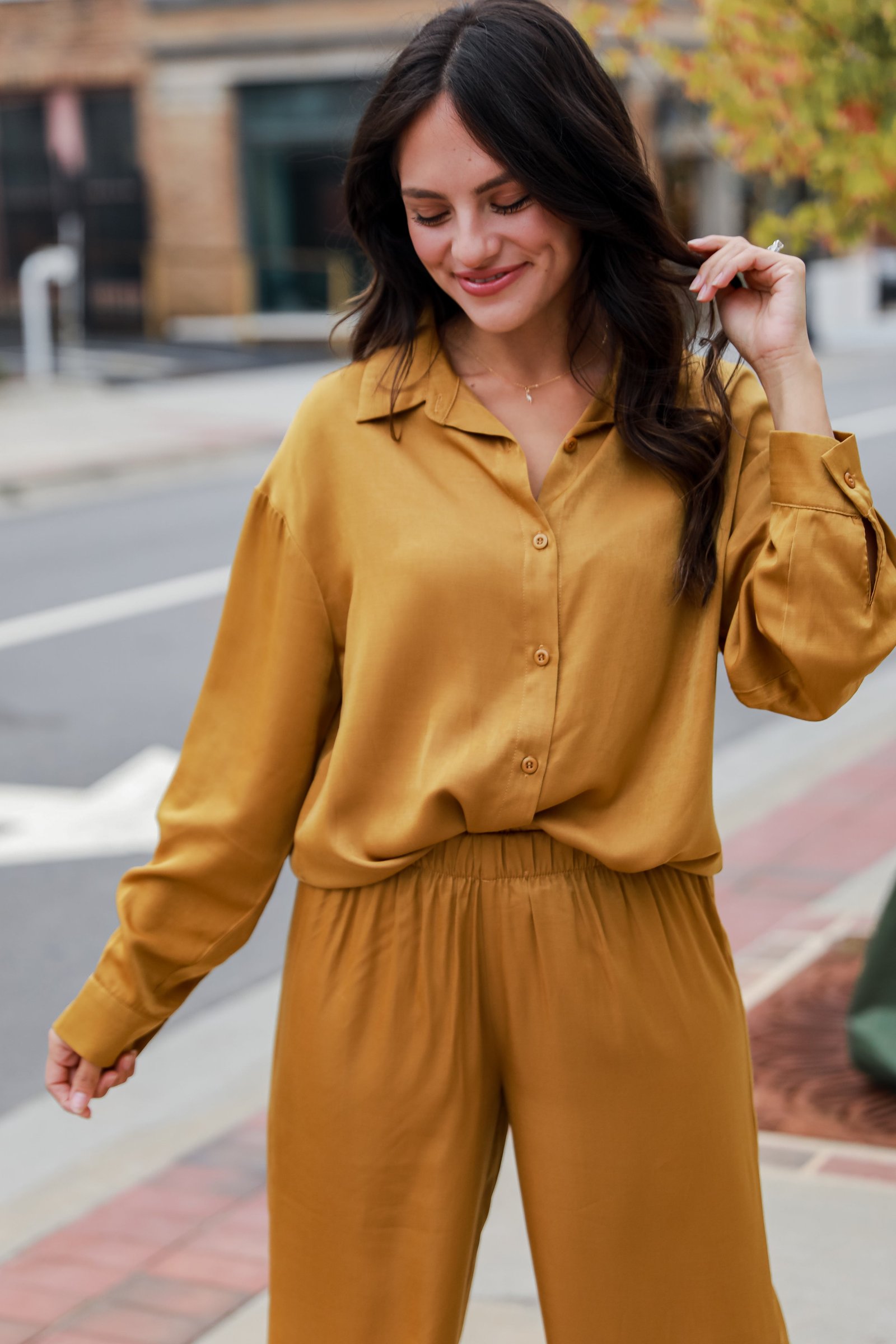 Serene Beauty Button-Up Blouse