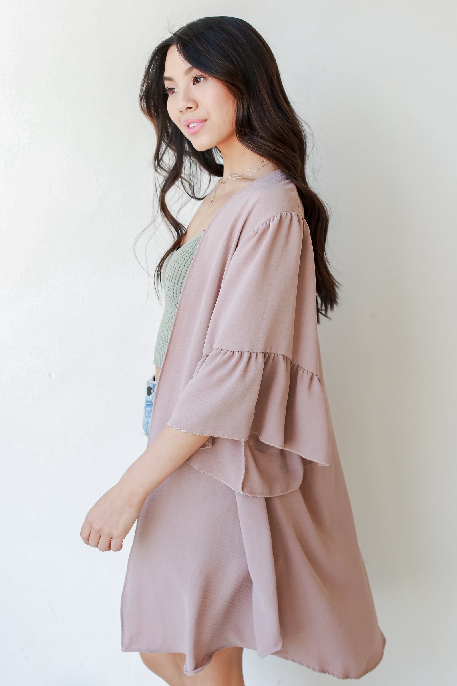 Keep Your Promises Ruffle Kimono